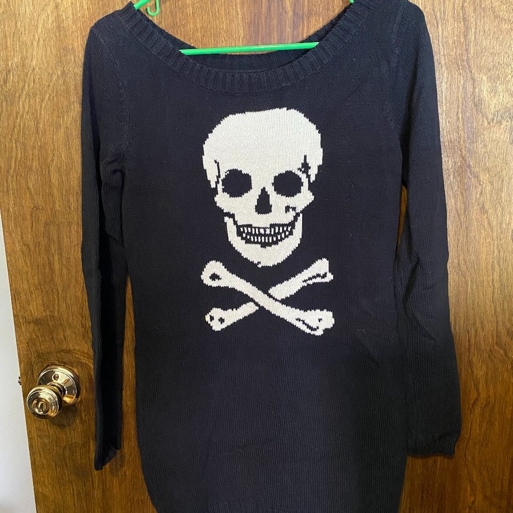 Vintage Betsey Johnson Skull Sweater Dress